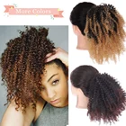 Синтетический 8 ''кудрявый конский хвост афроамериканский короткий накидка на клипсе удлинитель волос на шнурке афро кудрявый SHANGKE