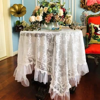 proud rose lace table cloth princess round tablecloths wedding decoration supplies embroidered table cover tv cover towel