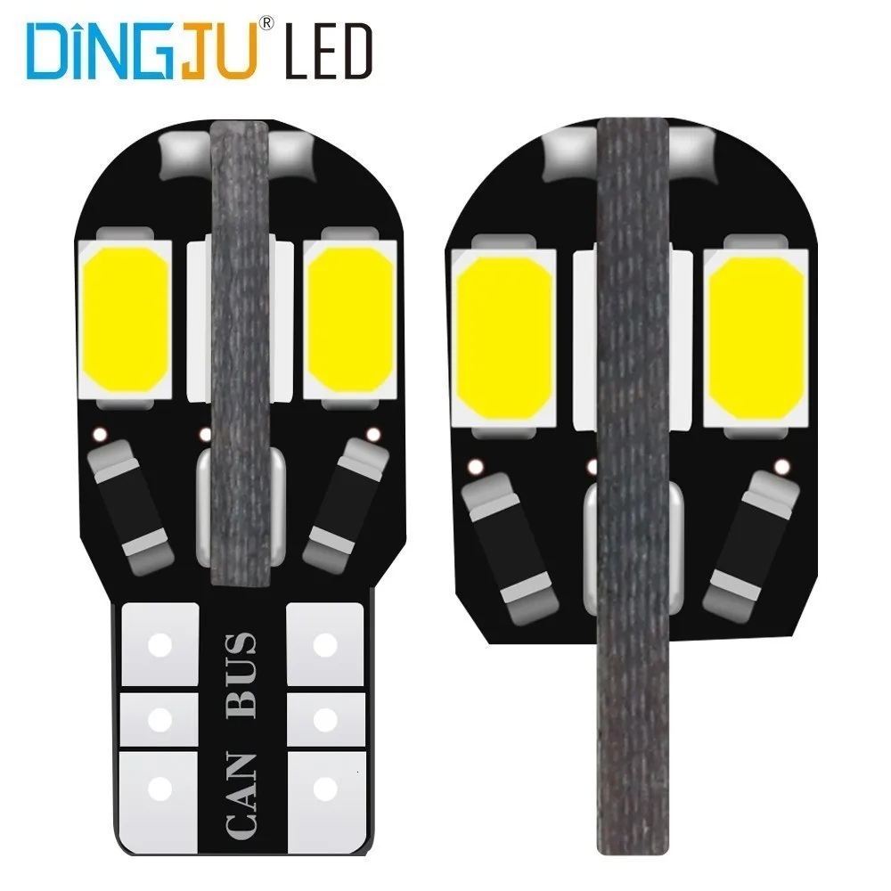 10 шт. T10 светодиодный лампочка для салона автомобиля T10 5730 8SMD светодиодный 12V автомобиль клиновидные боковые светильник белая лампа стайлинга автомобилей авто лампы