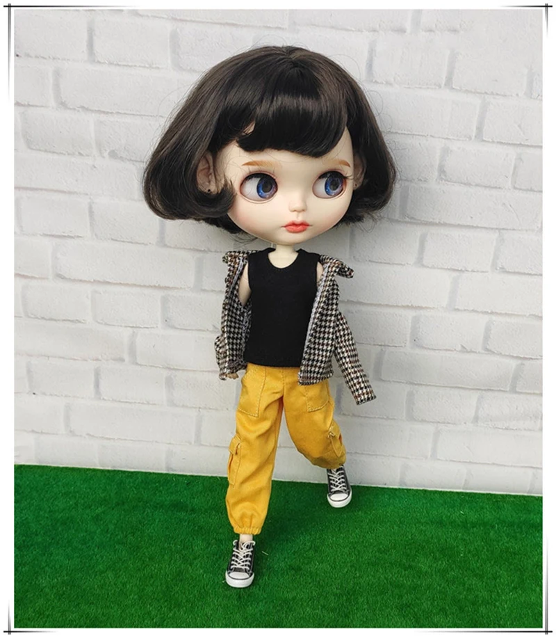 Одежда для кукол Blyth комбинезон брюки Сетчатая футболка пальто OB24 Licca Pullip Barbie 1/6