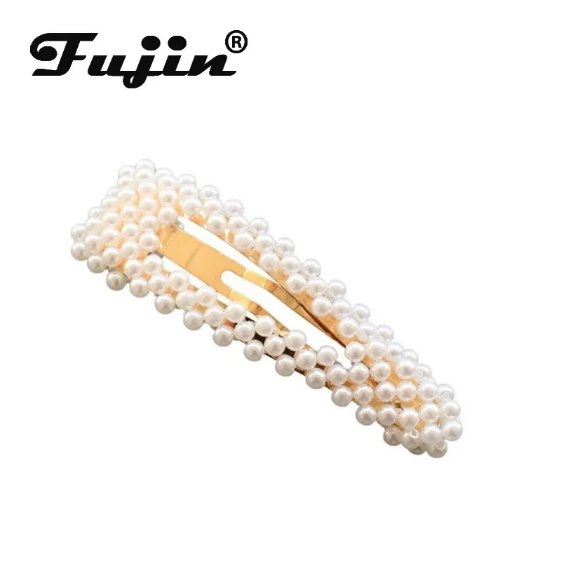 

Fujin Korea Fashion Solid Pearl Hair Clips for Women Hair Barrette Hairpins Trendy Handmade Hair Styling Accessories Nice Gifts