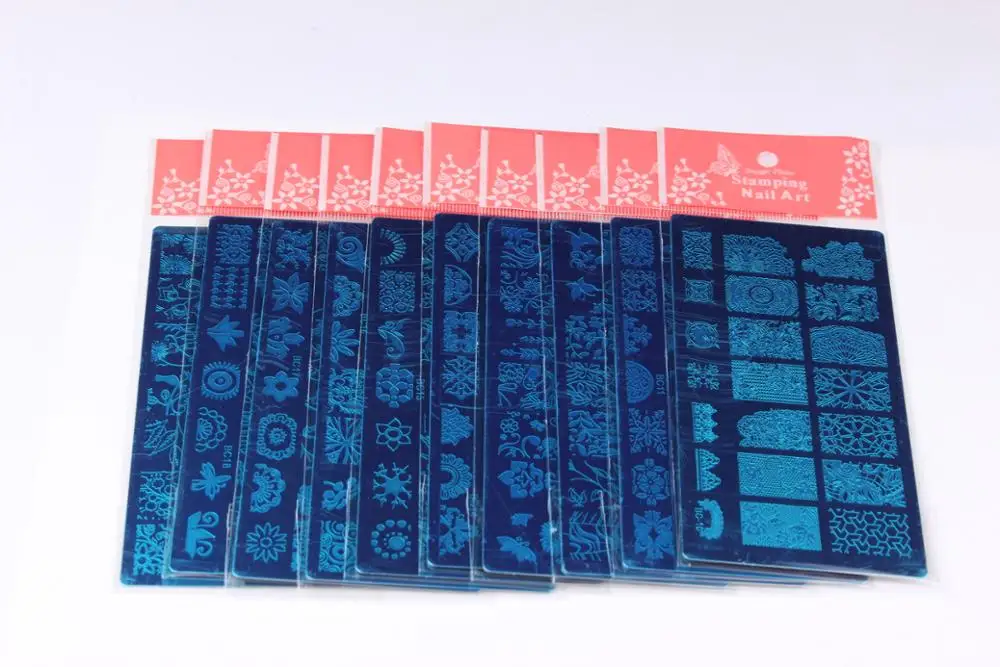 

10 pcs /lot French Theme Rectangle Lace Nail Art Stamping Plate 01-10 Retro Lace Rectangle Nail Stamping Image, BC01-010