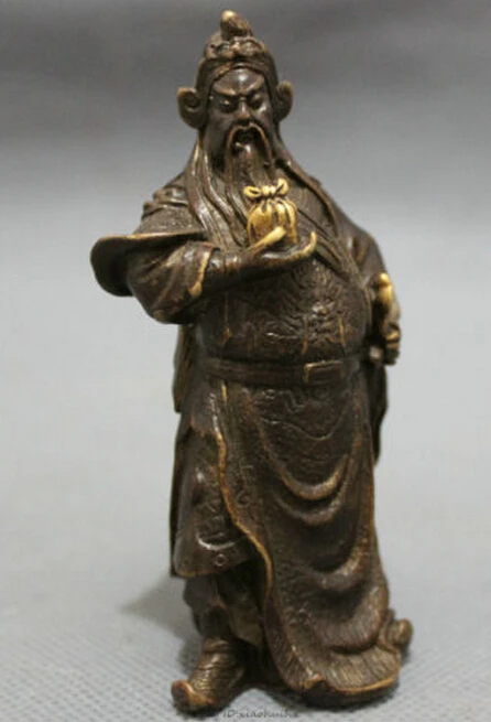 914 + китайская Бронзовая голова дракона меч воин гуаньонг гуанью Бог держать