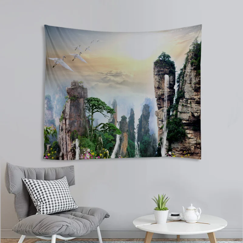

Natural Landscape Painting Tapestry Wall Hanging Cloth Bed Spread Beach Towel Table Cloth Yoga Mat House Living Room Decoration