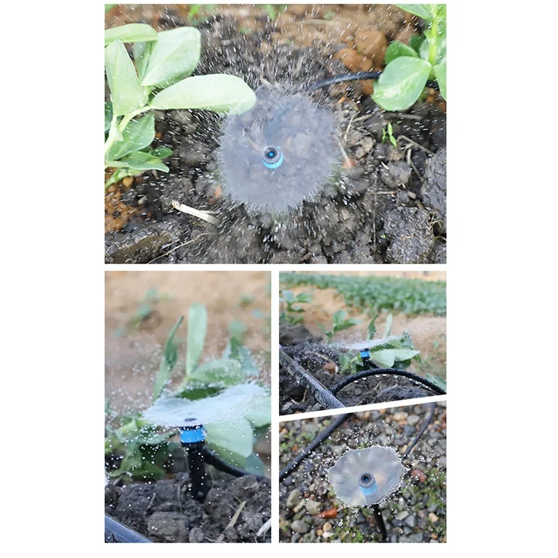 

360 Degree Irrigation Drippers Drip Emitters Plastic Micro-Spray Adjustable Sprayer Vegetable Garden Patio Lawn (50 Pcs)