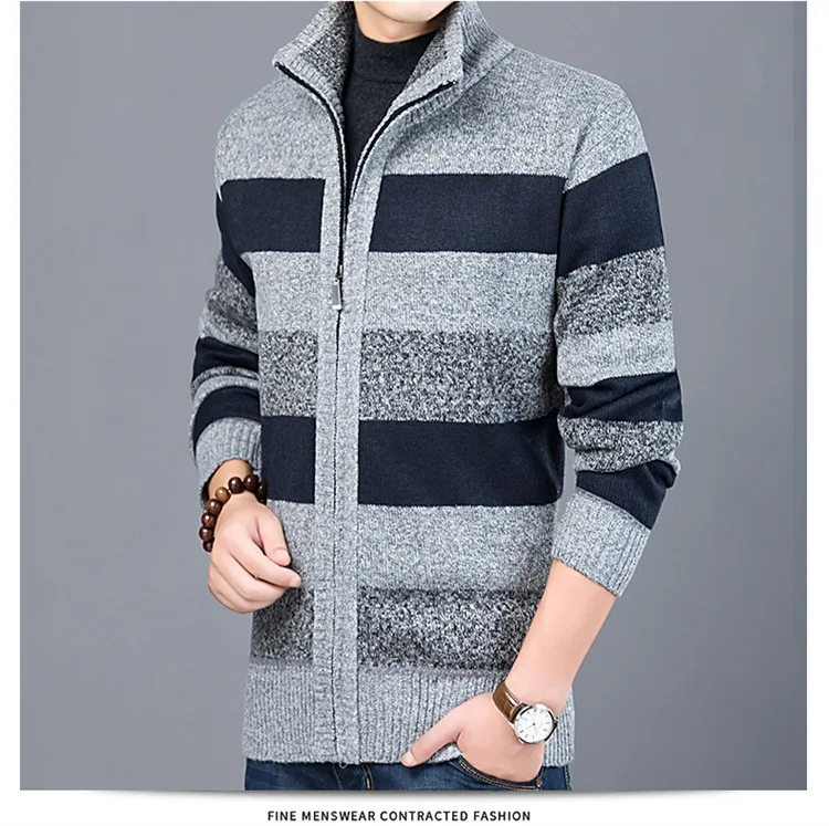

2022 Casual Clothing Male Thick New Fashion Brand Sweater For Cardigan Slim Fit Jumpers Knitwear Warm Autumn Korean Style Jacket