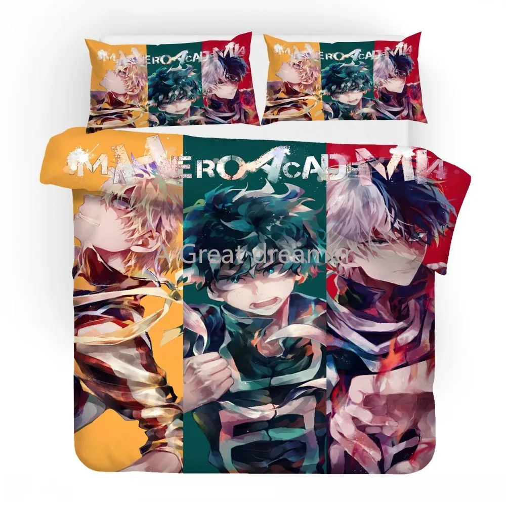 

3D мой герой Академии постельных принадлежностей мультфильм пододеяльники для детей Мальчики постельный комплект текстильный Декор для до...