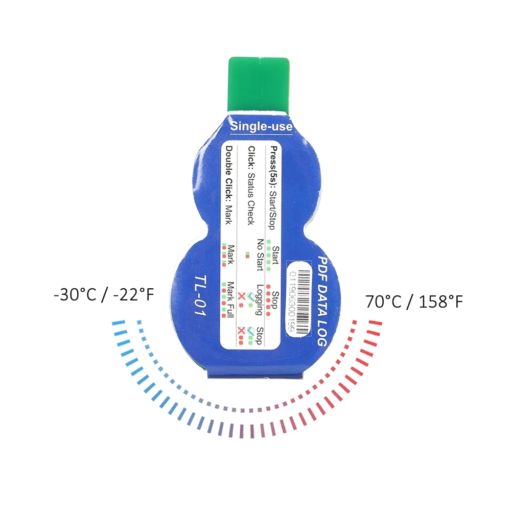 Водонепроницаемый USB 2 0 PDF одноразовый регистратор данных о температуре 60 дней