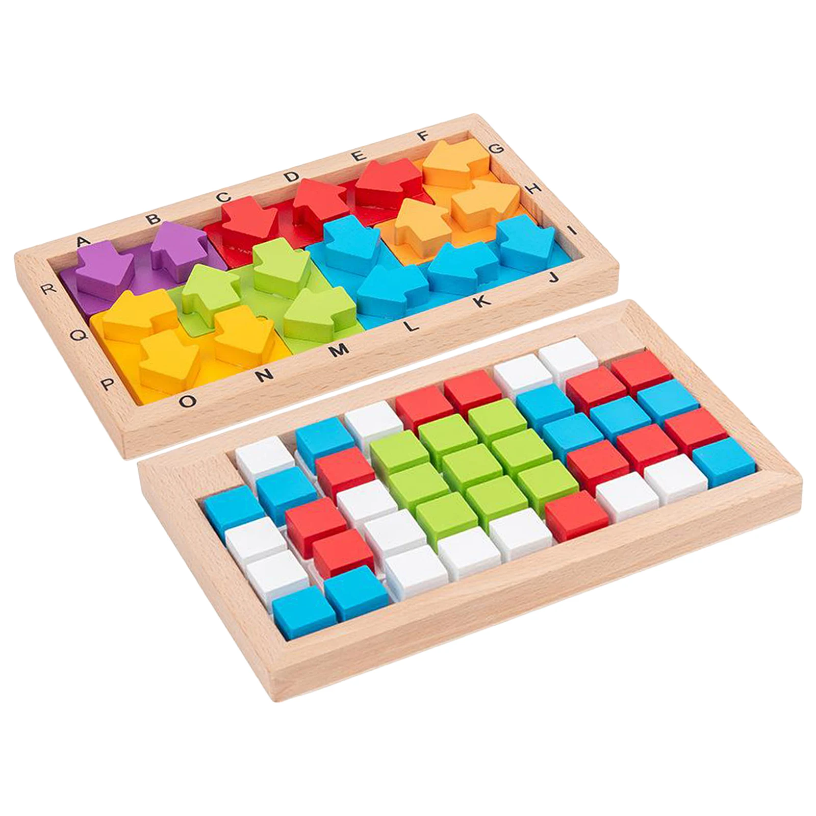 

Kids 3D Wooden Building Blocks Puzzle Toy Brain Teaser Puzzle Block Kids Gift Toy for 3 Years+