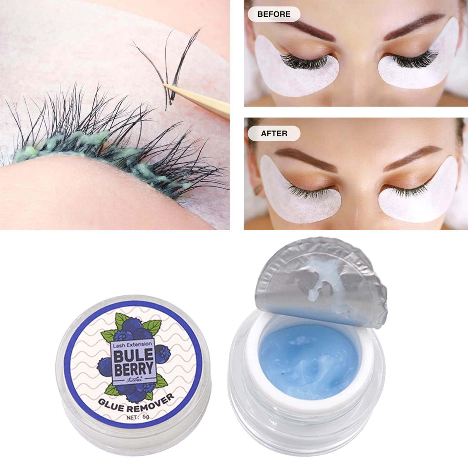 Eyelash Glue Remover Professional Fast Dissolution 5G Fruit Flavour Low Irritation Cream for Lashes Makeup Tools | Красота и здоровье