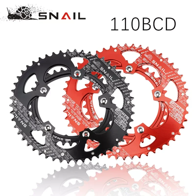 

Передняя звезда SNAIL 50T/35T 110BCD для дорожного велосипеда, двойное овальное цепное кольцо, сверхлегкие детали для велосипеда 9/10/11S, подходят для ...