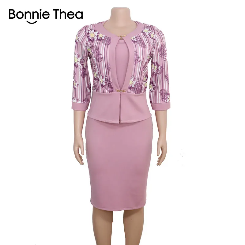 Женское осеннее платье Bonnie thea из двух частей с принтом женское вечернее офисное