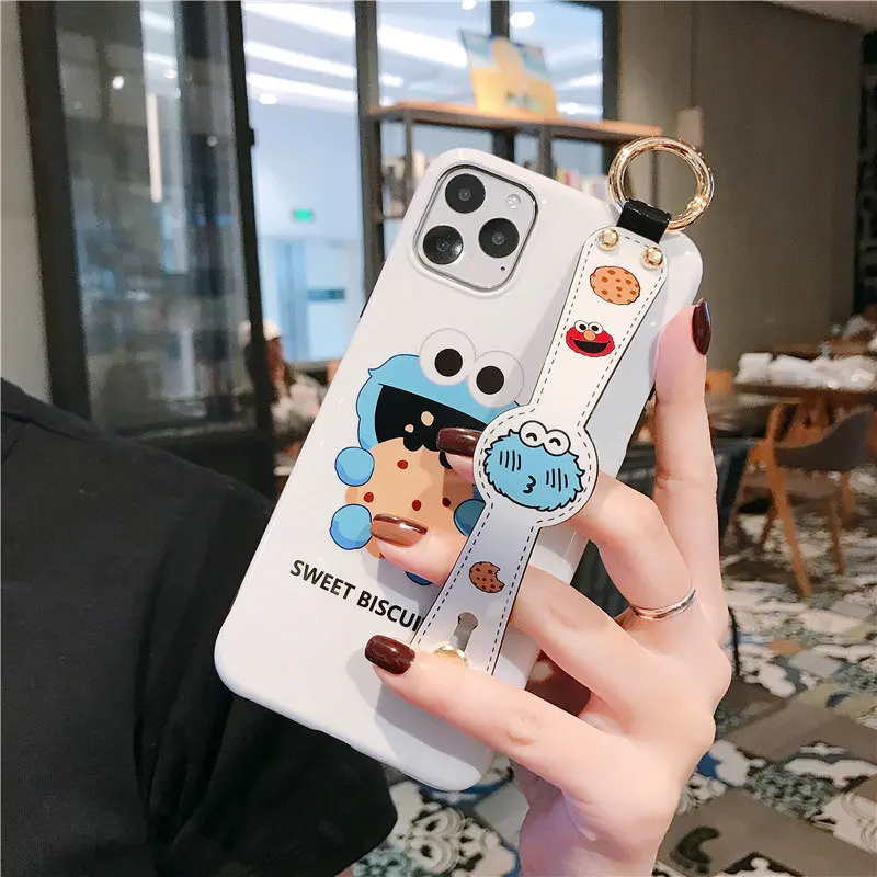 Мягкий чехол с мультяшным рисунком для iPhone 11 Pro Max XS, XR, X, 8, 7, 6, 6S Plus, ремешок на запястье, TPU чехол, держатель, кольцо, ремешок, кот, Том, Джерри, Япония, Корея