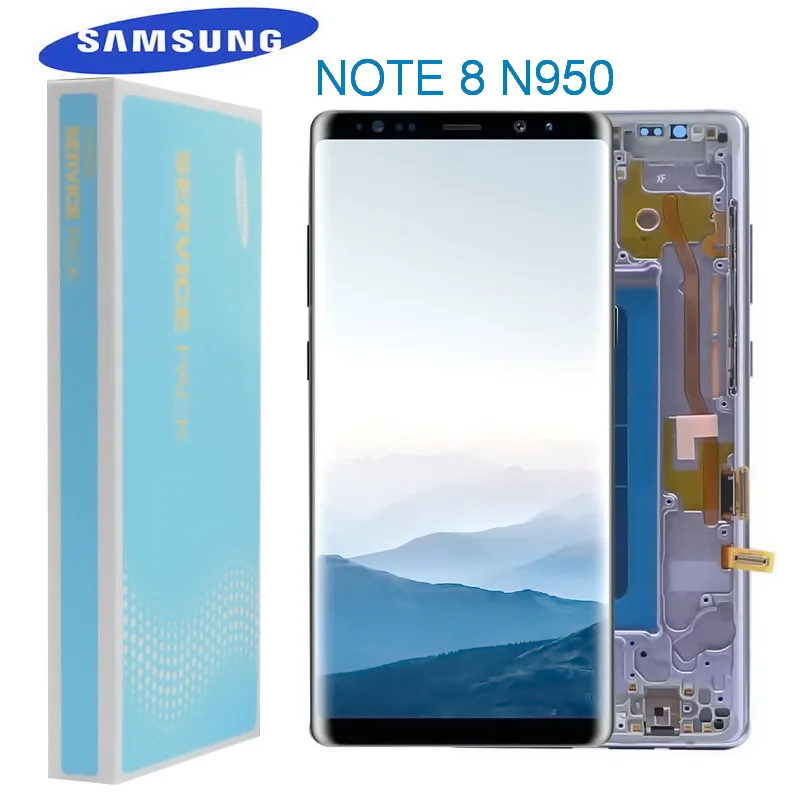

Original 6.3" AMOLED LCD For Samsung Galaxy Note 8 N950 N950F N9500 N950U LCD Display Touch Screen Digitizer Assembly With frame
