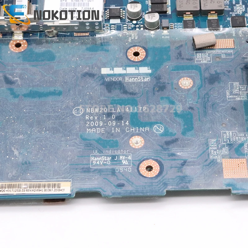 Материнская плата NOKOTION 575575 001 NBW20 для ноутбука HP DV4 DDR2 материнская разъем fs1