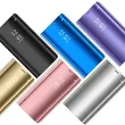 Чехол-книжка для OnePlus 6, 6T, 7, 7T, 8, 9 Pro, из искусственной кожи, с зеркальным покрытием, противоударный