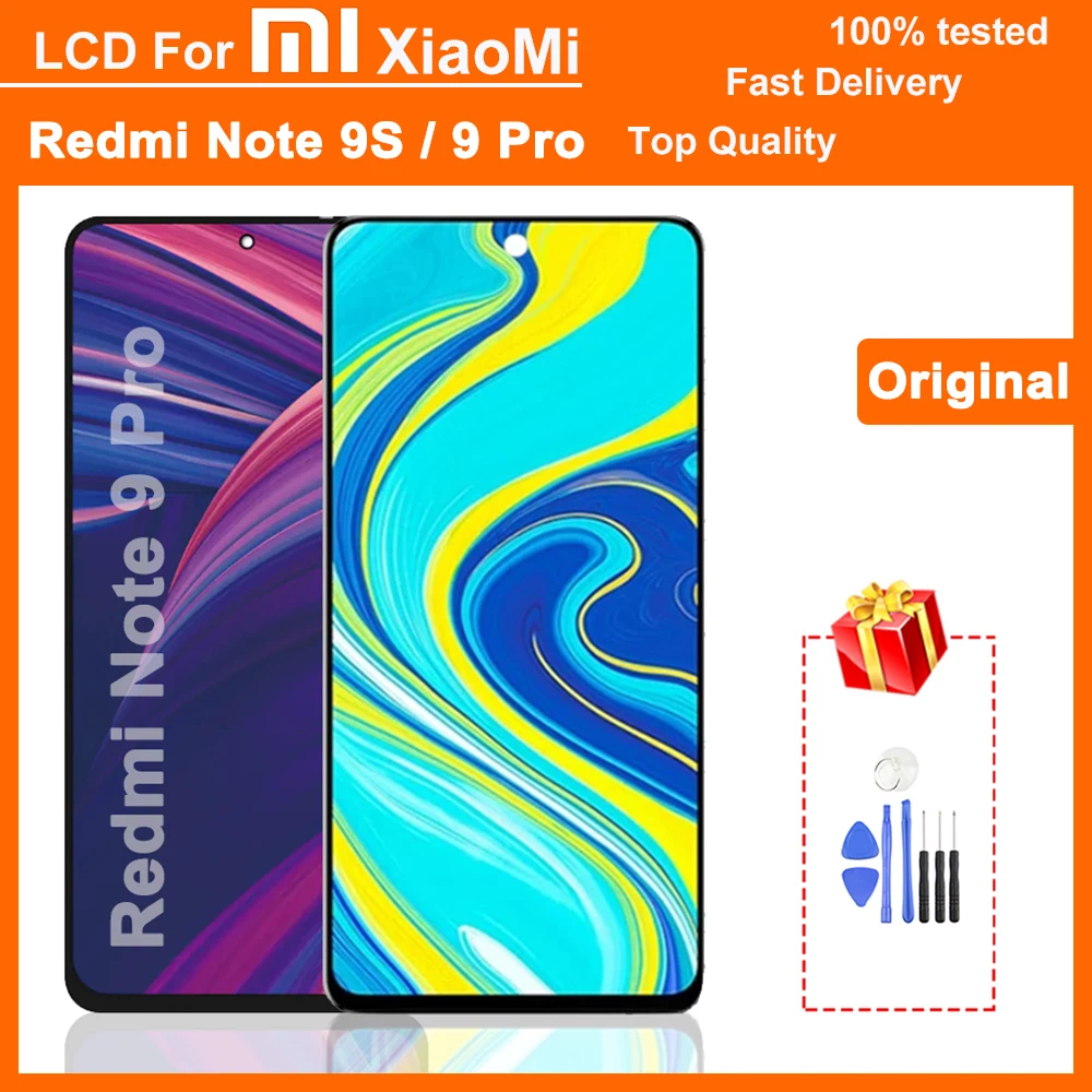 

Оригинальный 6,67 "Note 9 Pro ЖК-дисплей для Xiaomi Redmi Note 9s ЖК-сенсорный экран дигитайзер в сборе, с рамкой дисплей запасные части