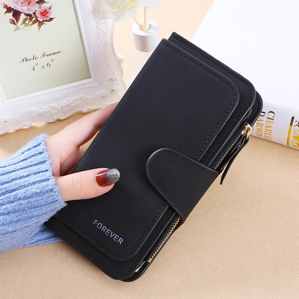 Мода из матовой кожи с застежкой молнией в стиле ретро складной денег