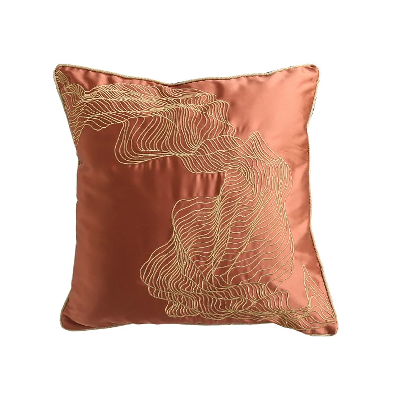 New Chinese Style High Precision Satin Imitated Silk Fabric Geometry Abstract Mahogany Furniture: Chair Embroidered Sofa Cushion |