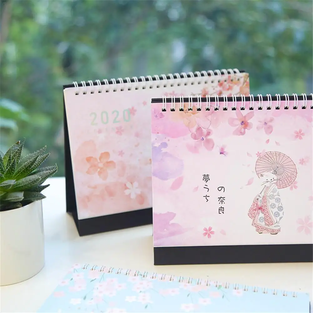 2020 Настольный календарь настольная подставка Sakura Love среднего размера работает с