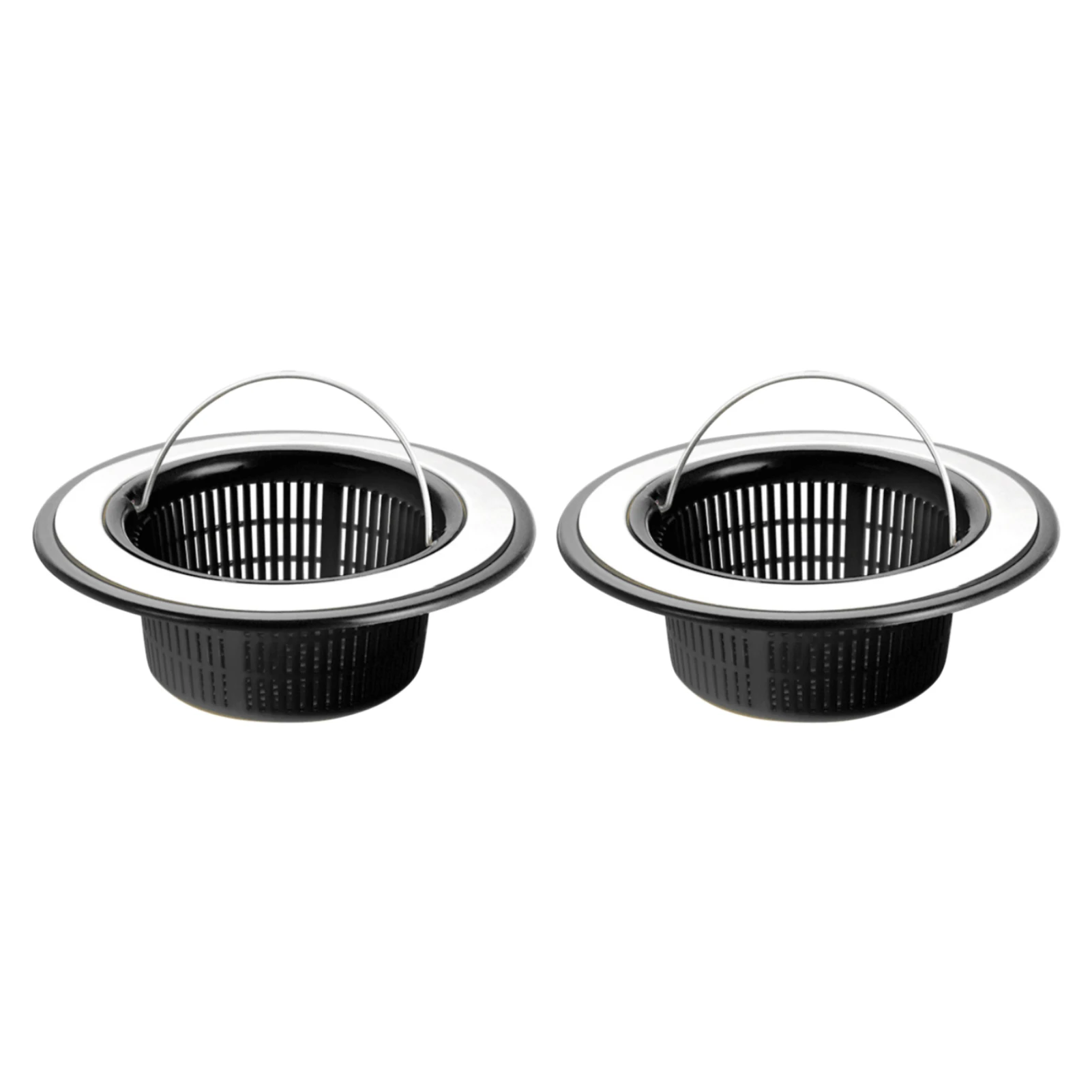 

2pcs Stopper Plastic Sink Strainer For Kitchen Block Resistant Easy Clean With Foldable Handle Small Drain Filter Wide Rim Waste