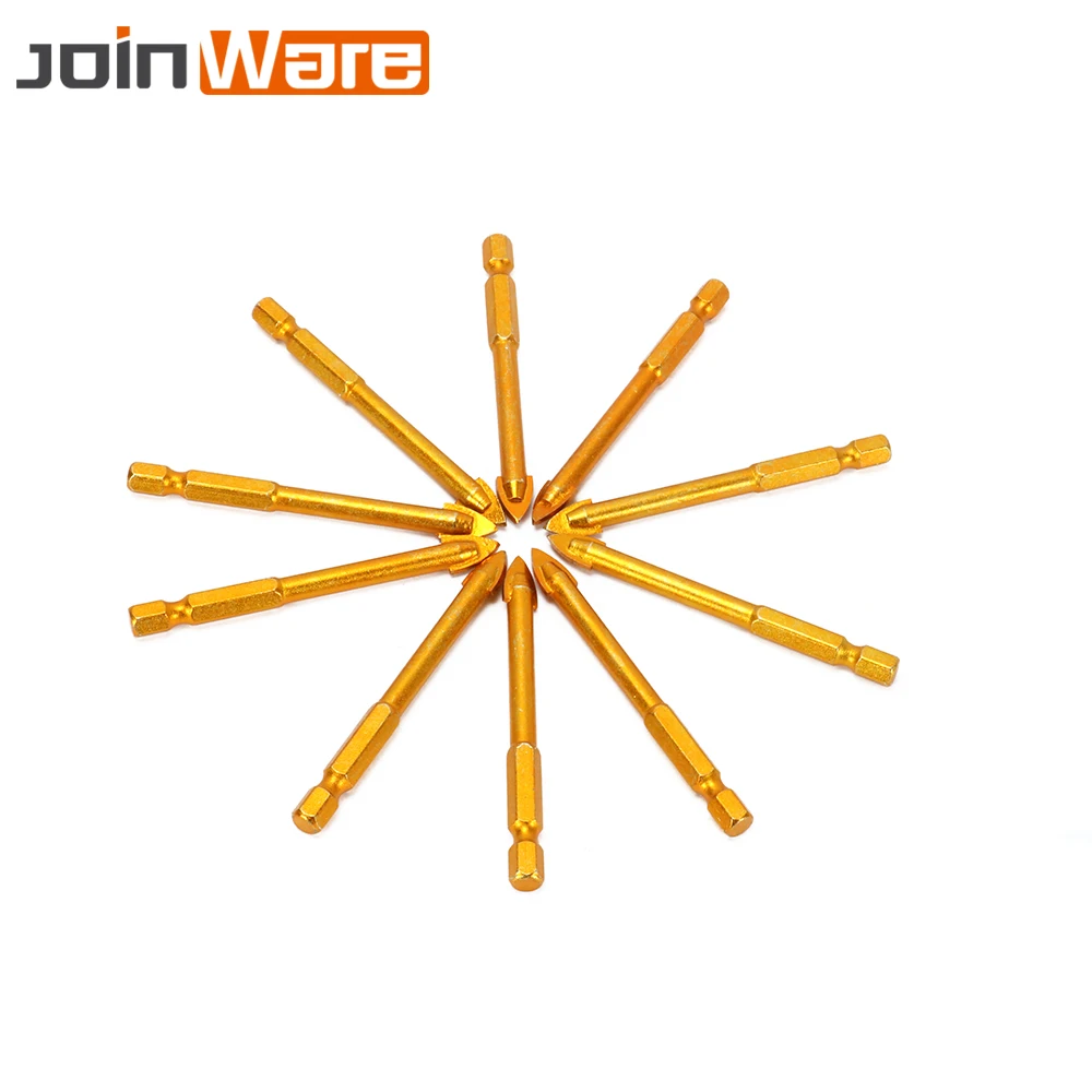 

10Pcs Head 8mm Ceramic Alloy Drill Triangular For Glass Marble Tile Cutter Power Hand Tools Accessories