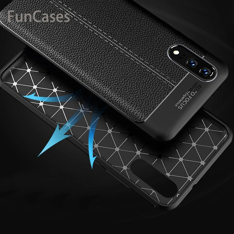 Для huawei P20 Pro чехол бампер защитный Litchi кожаный стиль ультра тонкий