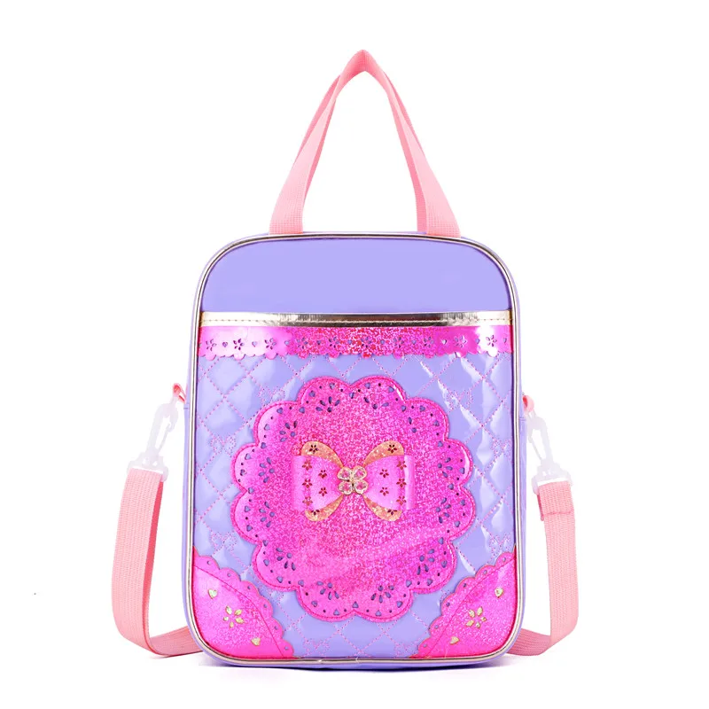 3Pcs/set Children School Bags Waterproof Girls Purple Princess Trolley Backpack Removable Kids Wheel Bag Travel Luggage Mochilas