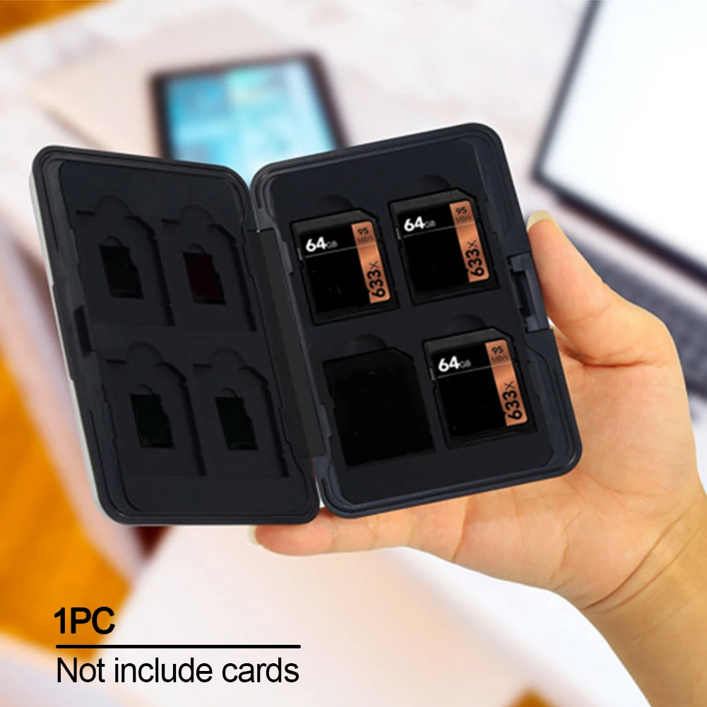 

Memory Card Storage Box Aluminium Organizer Holder Waterproof Anti Shock Portable With 8 Slots