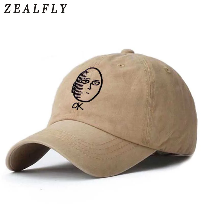 Мыть хлопок One Punch Man Бейсболка 2019 Snapback шляпы для мужчин и женщин мужский Простый