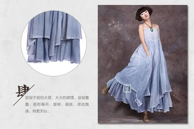 NINI WONDERLAND летнее асимметричное женское платье без рукавов на бретельках с большим низом винтажное богемное Макси-платье