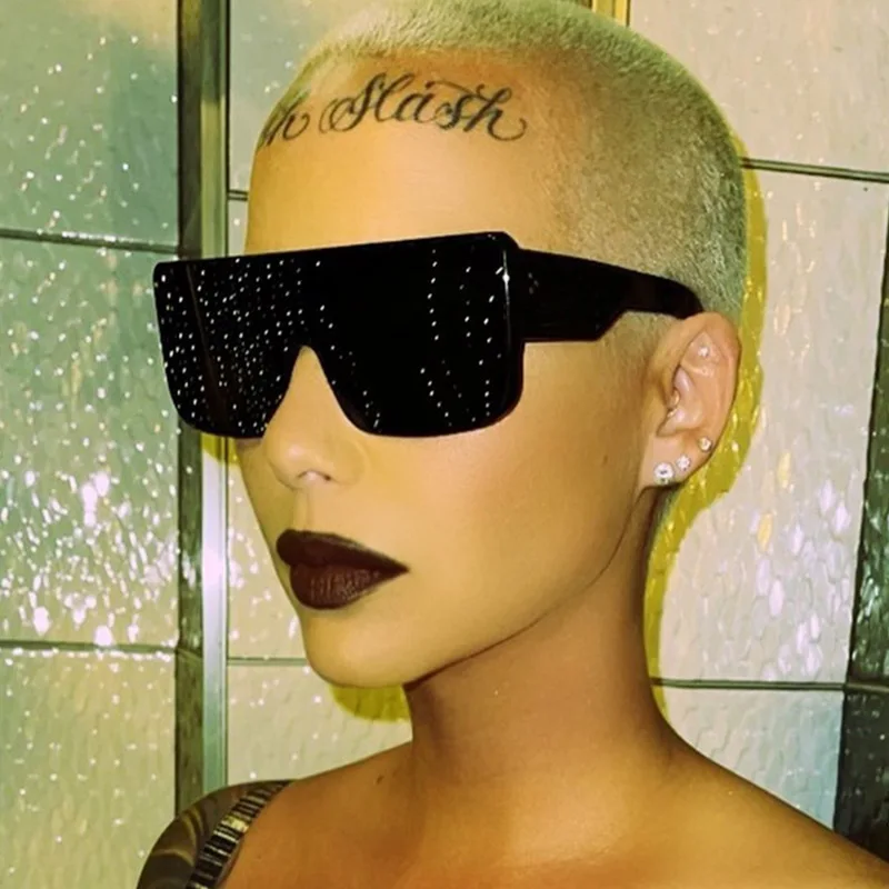 

Sunglasses Black Gothic Fashionable Retro Y2K 2000s Aesthetic Rectangular Women Square Steampunk Eyepieces 2021 Glasses