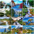 Алмазная живопись 5D с мотивом водопада, Набор для вышивки крестиком, картина из страз, Круглый