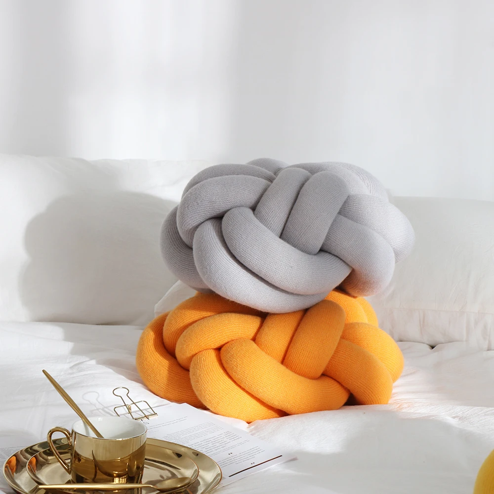 REGINA-almohada con forma de nido de p&aacute;jaro, coj&iacute;n de hilo grueso con nudo de mano para sof&aacute;, silla, siesta, descanso de manos, asiento de coche/respaldo s&oacute;lido-1