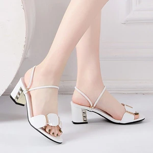 Sandals for Women In Summer Wear 2021 Fashionable New Womens Shoes with Thick Heels and Slippers with Large Size and High Heels