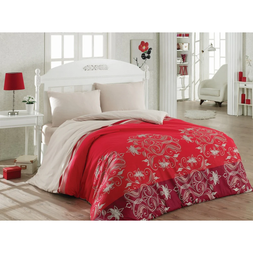 

Flannel Daria Duvet cover set Double Personality Burgundy