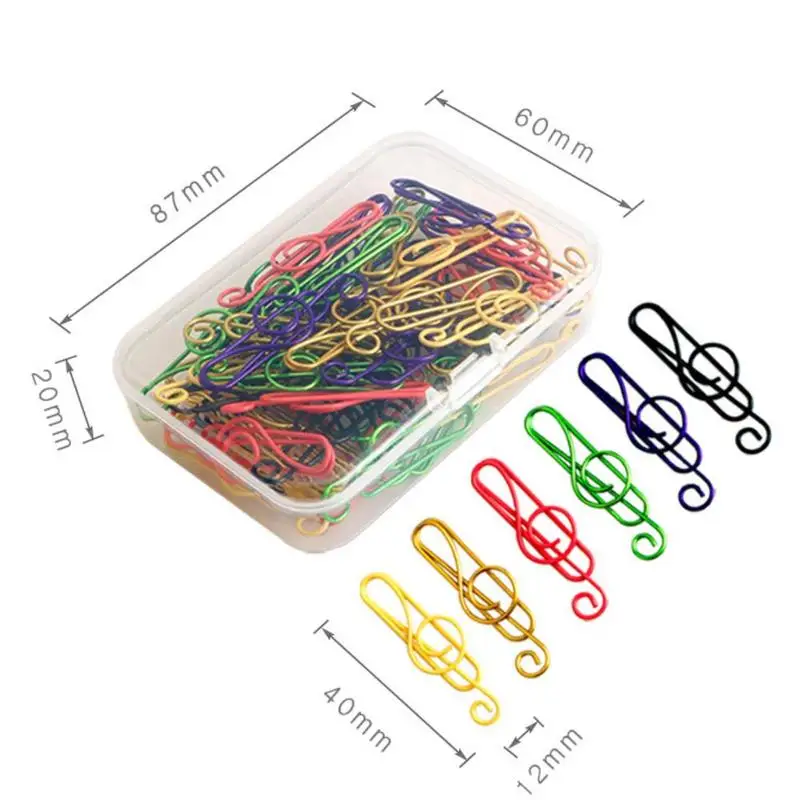 

Hot Sale 50Pcs/Box Music Note Shaped Paper Clip Stationery Material Planner Metal Office Bookmarks Paper Supplies Clip Scho U6Y4