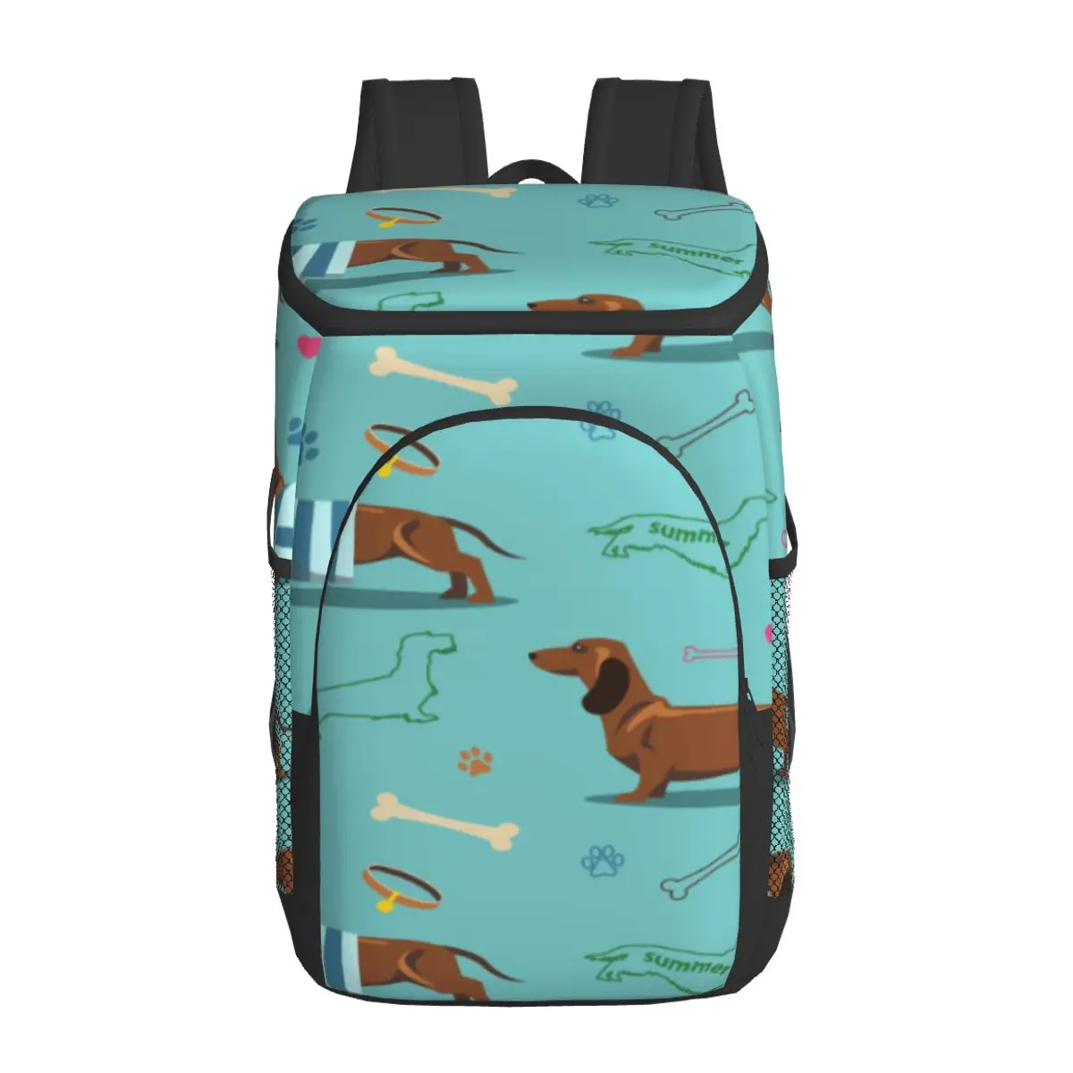 protable insulated thermal cooler waterproof lunch bag dachshund dogs and bones picnic camping backpack double shoulder wine bag free global shipping