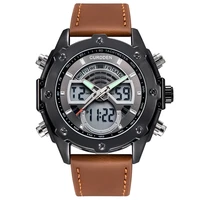 ins genuine curdden brand chronograph business watch men fashion leather dual time sports military digital watch reloj hombre