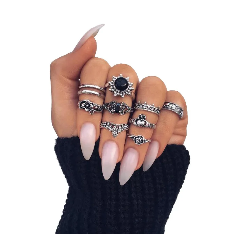 10 шт./компл. Панк Корона капли воды листья лотоса волна драгоценные камни с