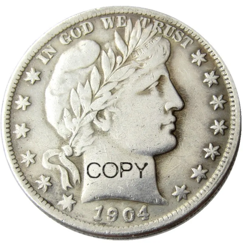 

US 1904 P/S/O Парикмахерская половина доллара Посеребренная копия декоративная монета