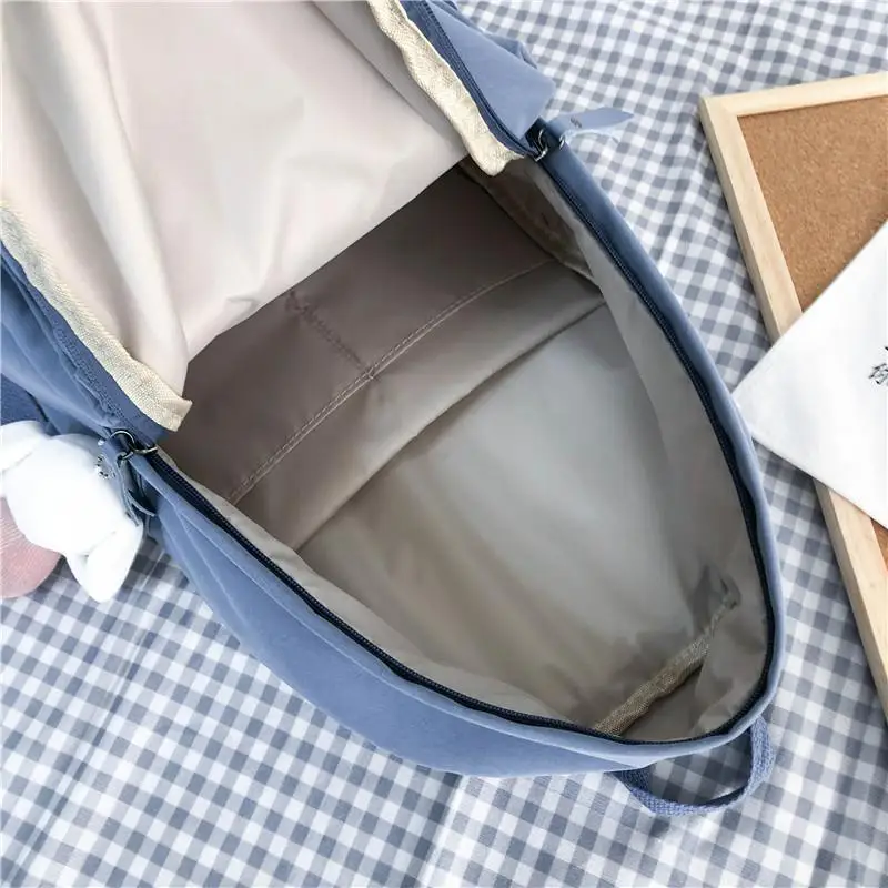 

Girl Contracted School Backpack Large capacity Pure color New schoolbag Korean Fashion Waterproof bag Japanese Harajuku style
