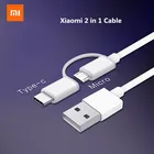 Оригинальный Xiaomi 2 в 1 кабель Тип C Micro usb кабель Быстрая Зарядка Синхронизация данных для Mi 9 6x8 lite CC9 Redmi note 8 8t 9 9 9 Pro