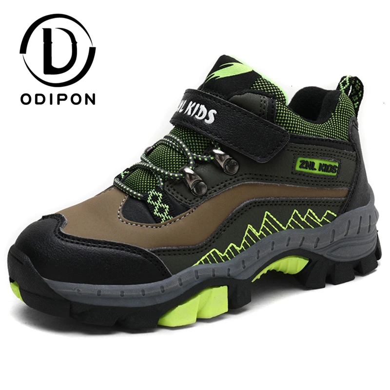 Зимняя детская обувь кожаная Осенняя Водонепроницаемая теплая спортивная для