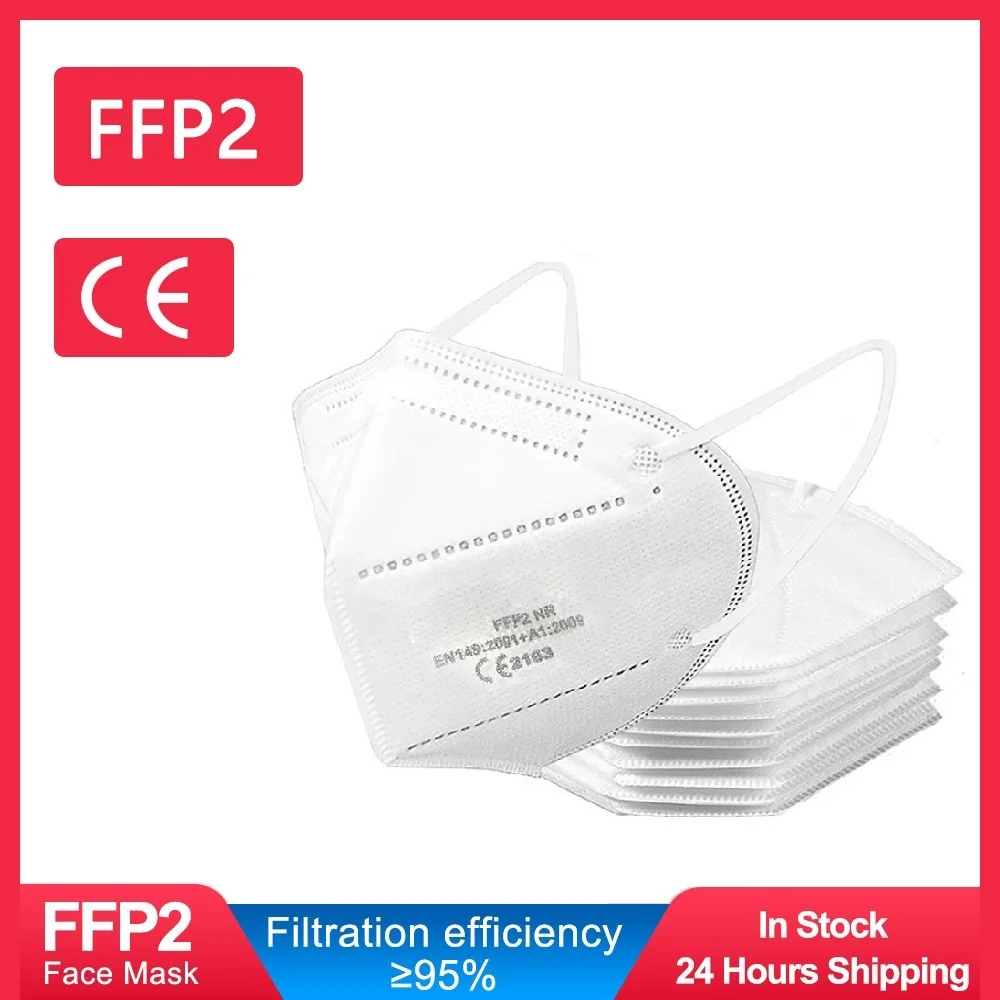 

50/100/150/200pcs FFP2 Mask Safety Dust Respirator Mask Face Masks Mouth Dustproof Protective FPP2 Mask CE Certification Masks