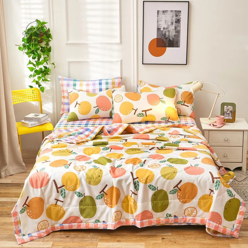 

Nordic Summer Comforter Quilt Cotton Flower Bed Duvet Quilt Washable Home Sleeping Quilt Coverlet Summer Quilts only 150x200cm