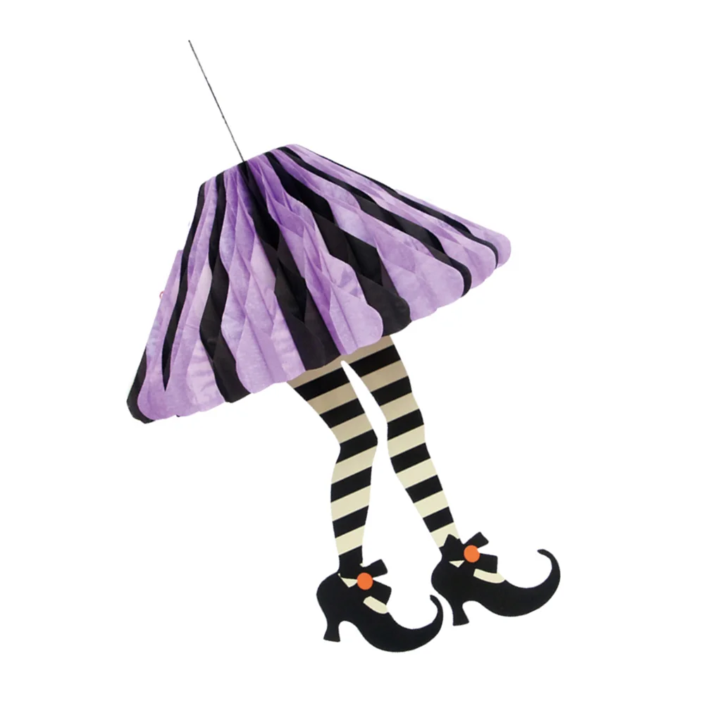 

Подвесное украшение в форме сот, юбка на высоких каблуках, бумажный подвесной Фиолетовый Вечерние ничный орнамент для дома и улицы с привид...