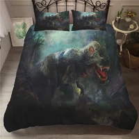 boys bedding set duvet cover 3d moving dinosaur printed bed linen with pillowcases king singel size