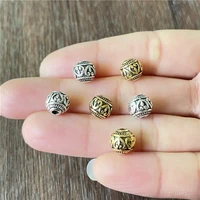 vintage style ancient silver gold carved peach heart spacer beads handmade bracelet necklace jewelry connector alloy accessories