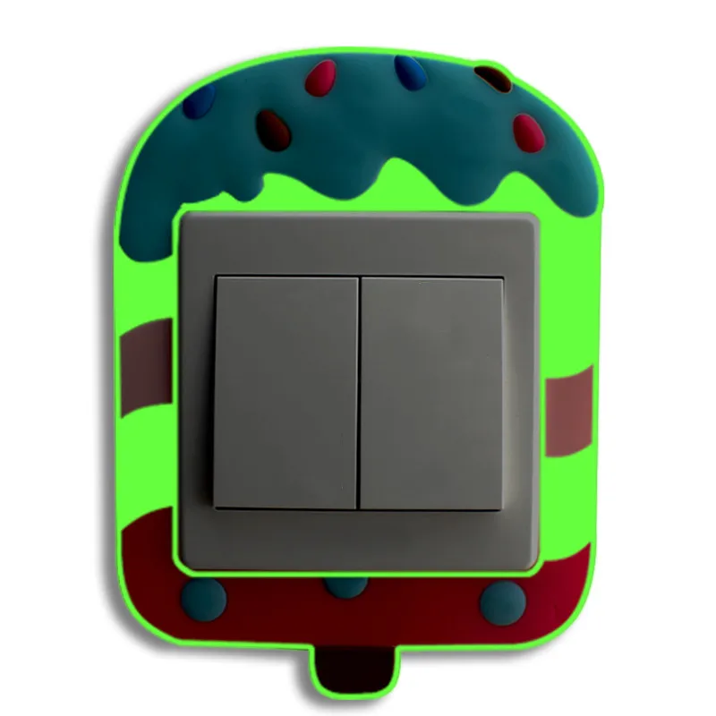 Милый мультфильм 3D наклейки на стену силиконовые переключатель розетка детский